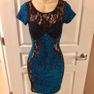Sexy bodycon lace detail dress